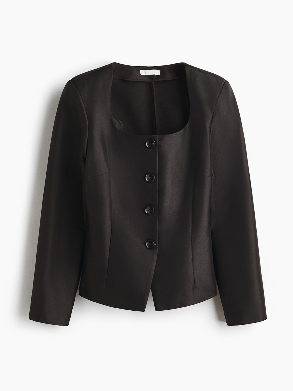 H&M Tailored Black Square-Neck Jacket size M - Picture 2 of 4